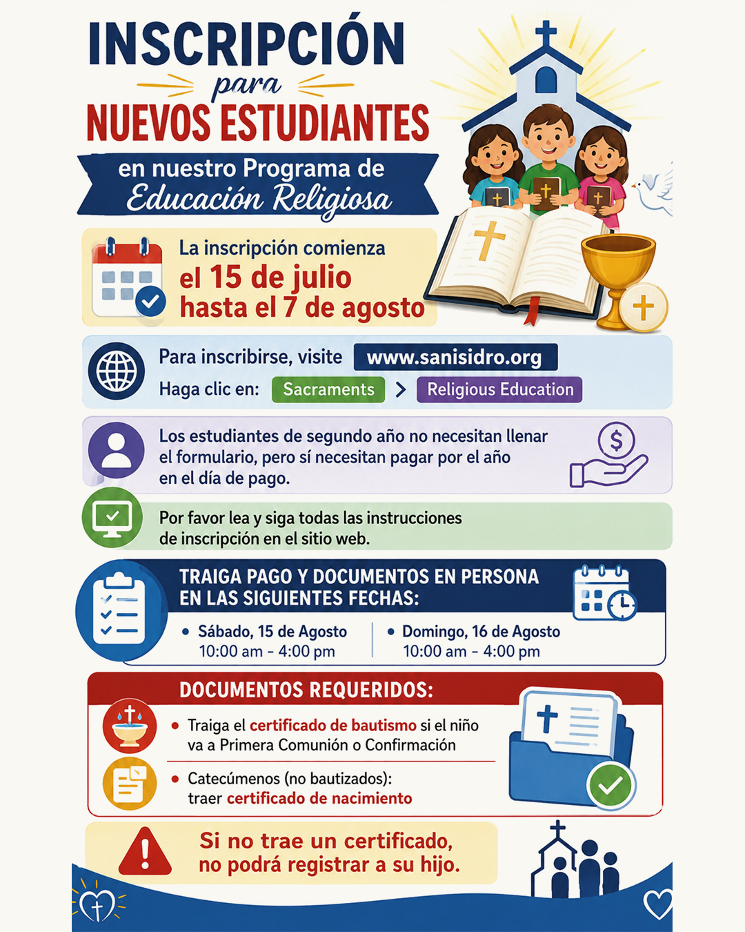 Inscripción de Educación Religiosa                                                                                                                                                                                                                                                                        